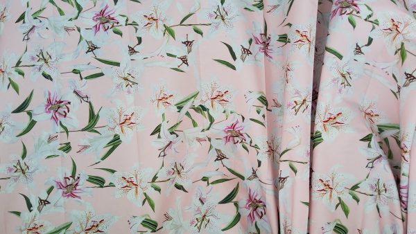 Italian Designer Cotton Bodecin Lily Digital Print Fabric/Lilies Print Fabric/Haute Couture Fabric for dress/ Sale on HC Fabric 3 ⋆