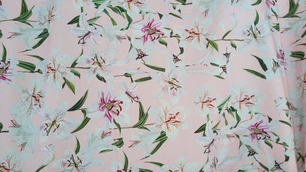 Italian Designer Cotton Bodecin Lily Digital Print Fabric/Lilies Print Fabric/Haute Couture Fabric for dress/ Sale on HC Fabric 5 ⋆