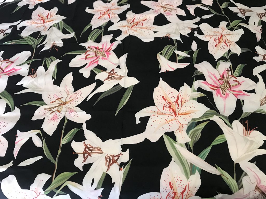 Italian Designer 100 Cotton Poplin Lily Digital Print Fabric/Lilies