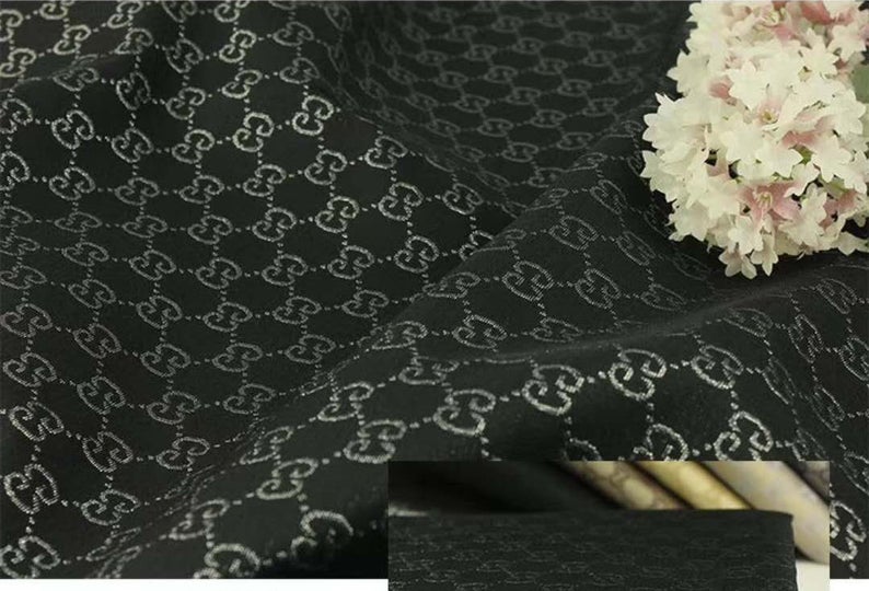 Gucci Jacquard Monogram BLACK Silver Logo/ Exclusive Fabric/Jacket Jacquard Gold Yarn /Gucci Couture Dress Fabric Various Colours Available 15 ⋆ Rozitta Rapetti
