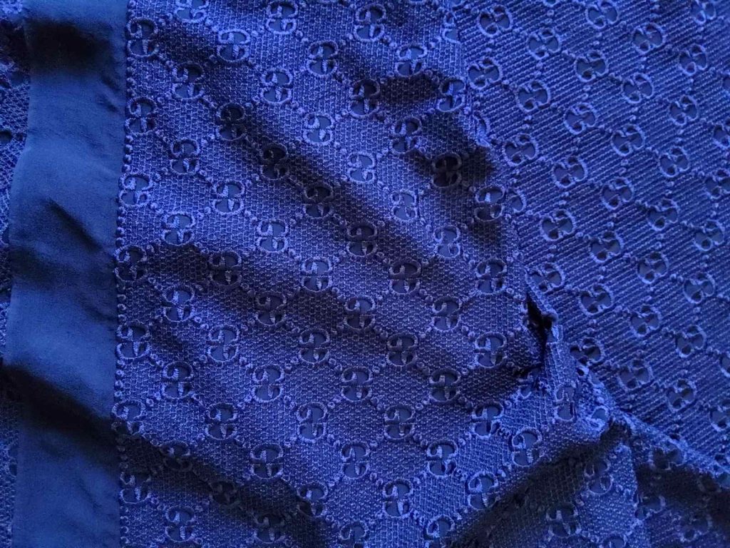 Gucci Silk Embroidery Cotton Base Lace 1 Dark Navy Fabric/Italian GG