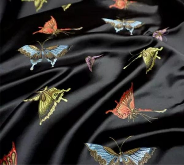 Italian Designer Fabric Silk Satin Butterfly Pattern/fashion Week Fabric New Collection Italian Fabrics 5 ⋆