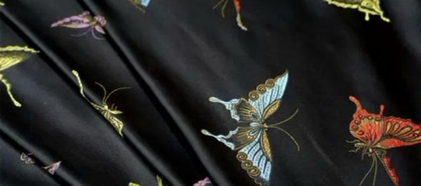 Italian Designer Fabric Silk Satin Butterfly Pattern/fashion Week Fabric New Collection Italian Fabrics 6 ⋆