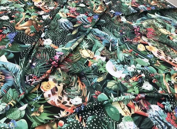 Designer Jungle Print fabric Polyester/Italian Designer Fabrics/2020 collection fabric/Italian Designer Fabrics 5 ⋆