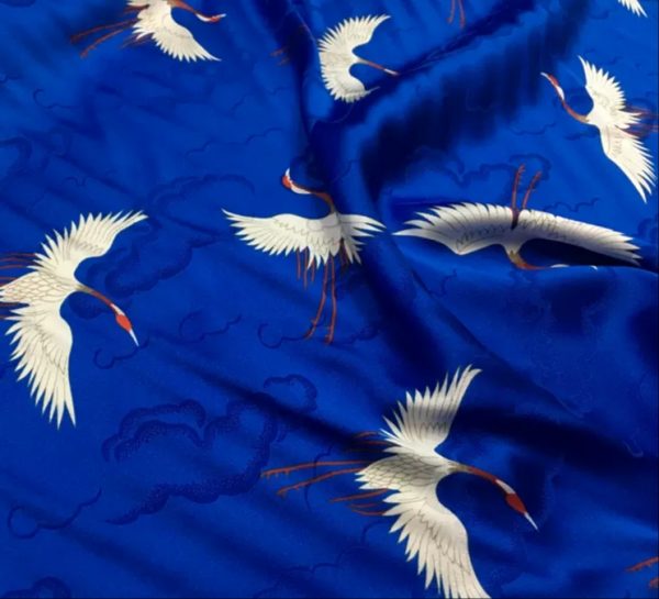 Gucci Silk Fabric New Collection! Storks Print Silk Fabric/Italian