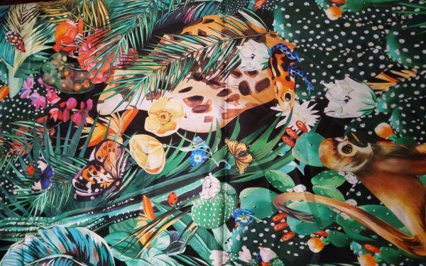 Dolce Gabbana Jungle Pure Silk Fabric