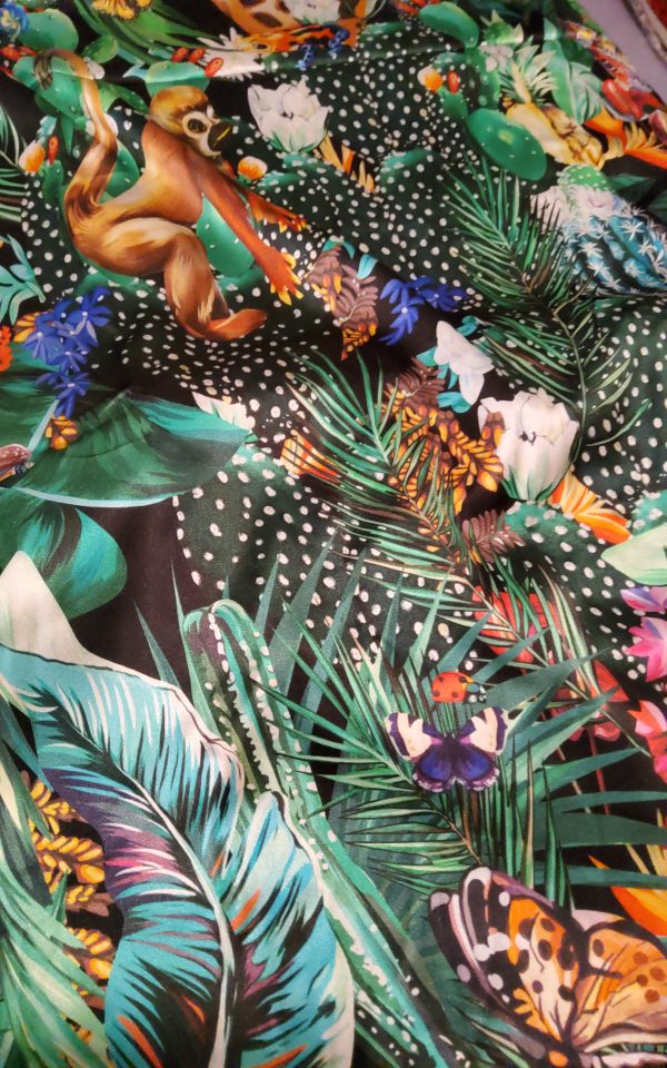 Dolce Gabbana Jungle Pure Silk Fabric