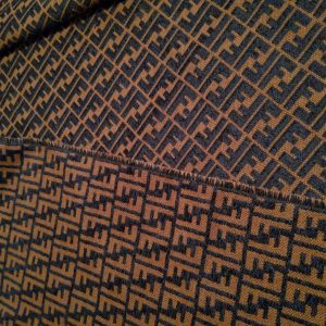 Collection Fendi Jacquard Fabric with Embossed Velvet effect letters Logo