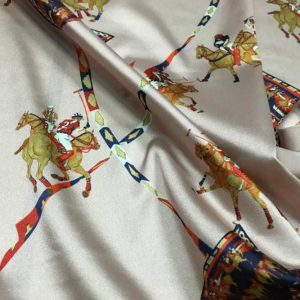 Hermes Horse Print Silk Fabric