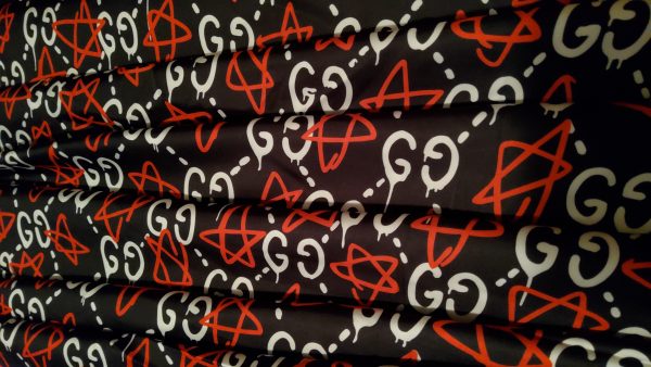 Gucci Fabric 100%Mulberry Silk with stars