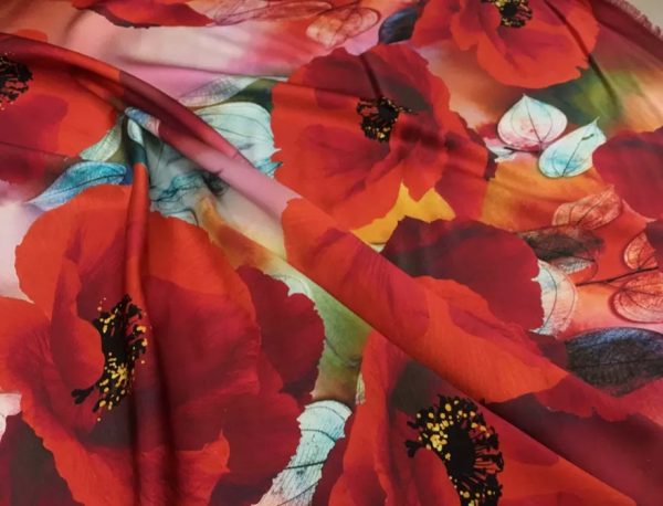 Emanuel Ungaro Silk Poppy design fabric