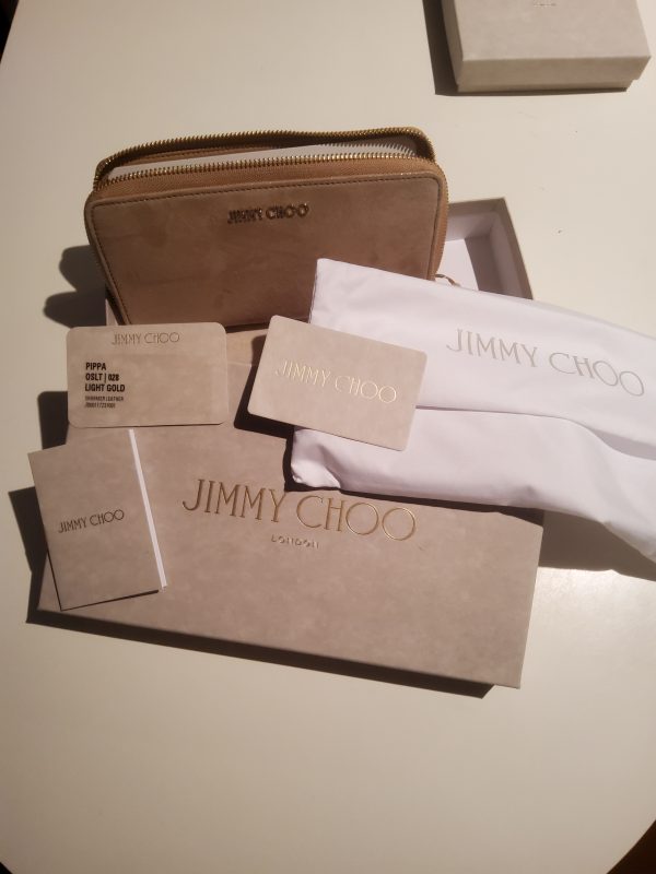 Jimmy Choo Pippa Light Gold Zip Around Wallet