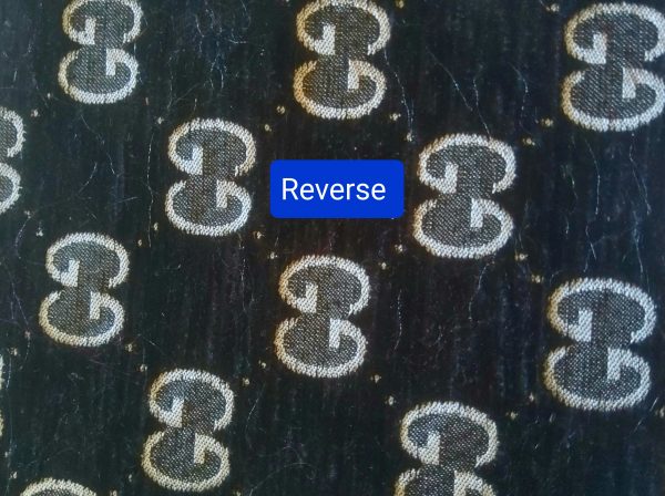 Gucci Velvet Silver Embroidery Logo Fabric