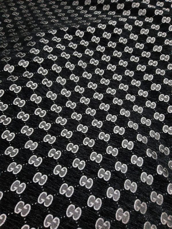 Gucci Velvet Silver Embroidery Logo Fabric/New Collection Gucci Fabric 1 ⋆ Rozitta Rapetti