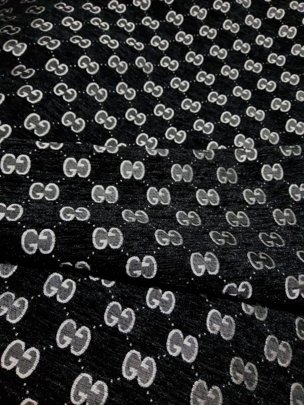 Gucci Velvet Silver Embroidery Logo Fabric/New Collection Gucci Fabric 3 ⋆ Rozitta Rapetti