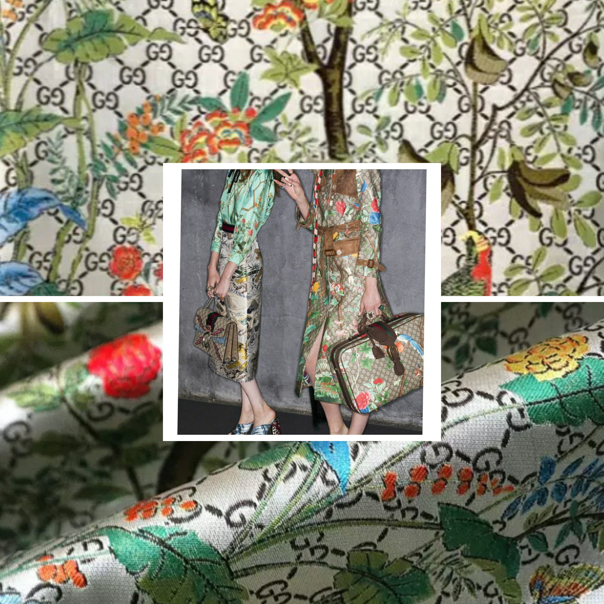 Gucci Jacquard Floral Pattern Fabric 