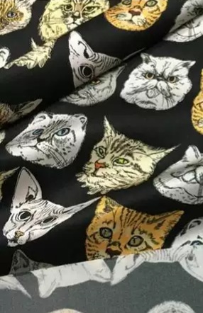Dior Designer cat design silk fabric