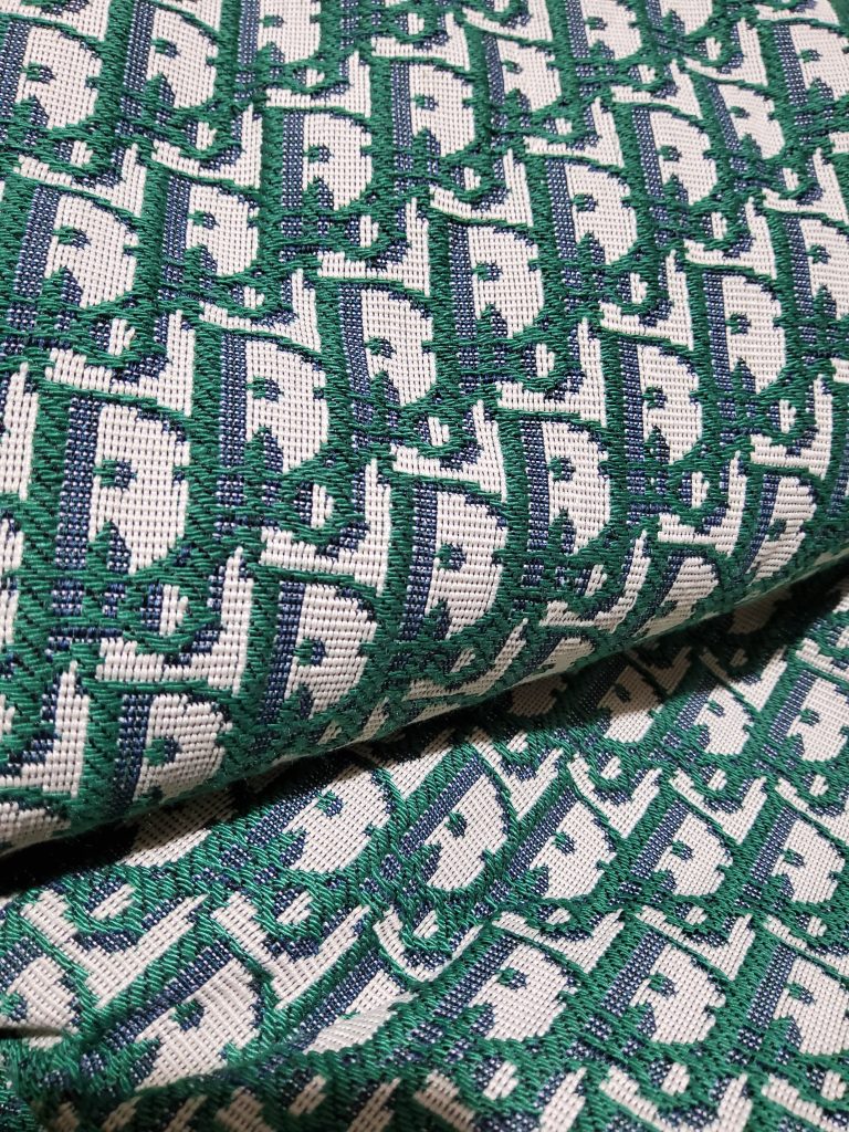 Dior Jacquard Oblique Off White Base Green Logo/New Collection Jacquard For Accessories And