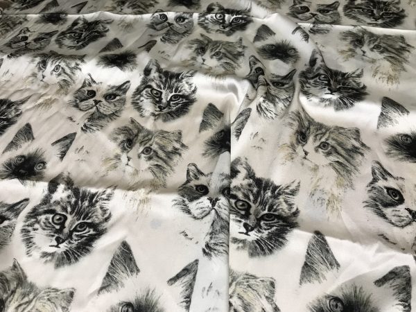 Dior Designer cat design silk fabric
