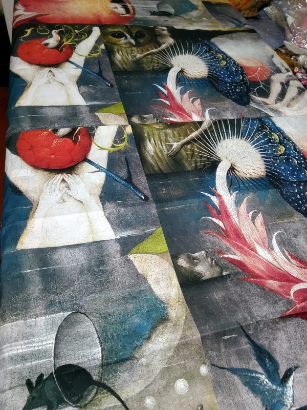 Art Meets Fashion Collection Cotton Fabric Bosch Painting pattern "Garden of Earthly Delights"/Exclusive Limited Edition Italian Fabric Art inspired 8 ⋆