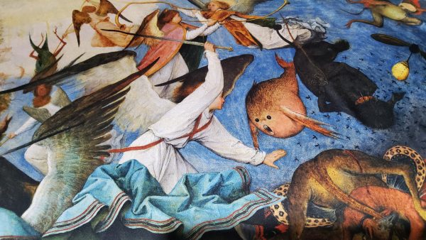 Pieter Bruegel the Elder "The Fall of the Rebel Angels" Digital Paint on Pure heavy silk.Fabric for outwear 1 ⋆
