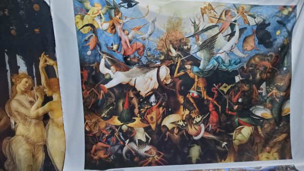Pieter Bruegel the Elder "The Fall of the Rebel Angels" Digital Paint on Pure heavy silk.Fabric for outwear 19 ⋆