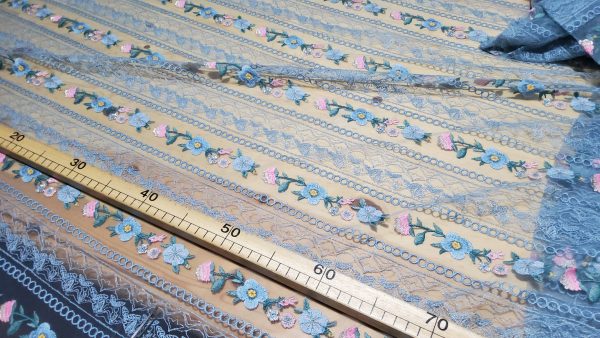 Alberta Ferretti fabric Exclusive embroidery silk mesh fabric