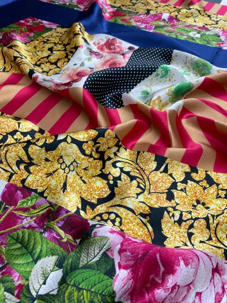 Italian Designer Silk Patchwork Fabric/Exclusive Limited 