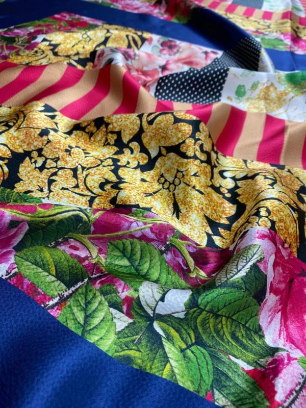 Italian Designer Silk Patchwork Fabric/Exclusive Limited 