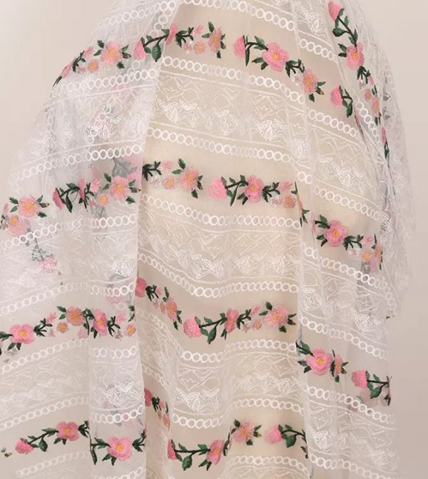 Alberta Ferretti fabric Exclusive embroidery silk mesh