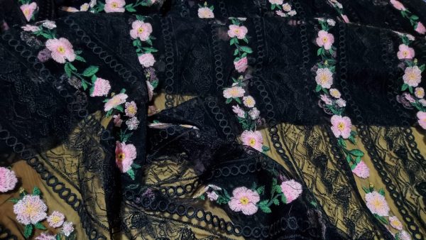 Alberta Ferretti fabric Exclusive embroidery silk mesh fabric