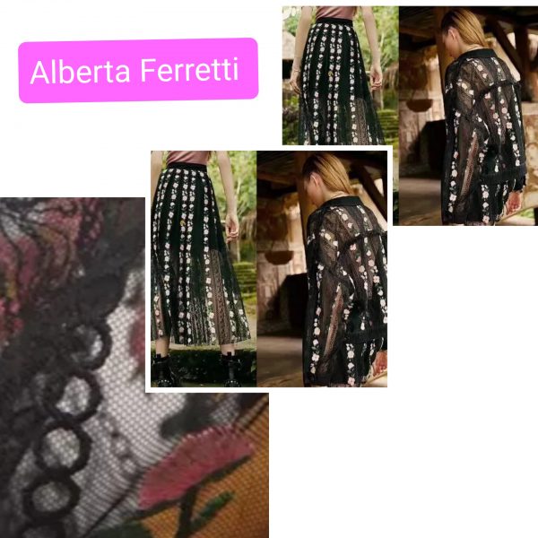 Alberta Ferretti fabric Exclusive embroidery silk mesh