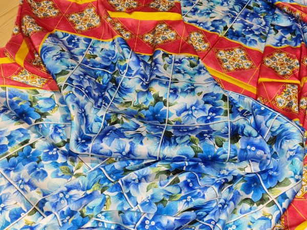 Dolce Gabbans silk satin,Majolica,Sicily Show