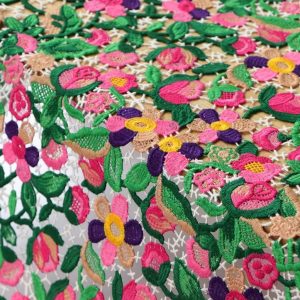 Oscar De La Renta embroidery cotton silk fabric
