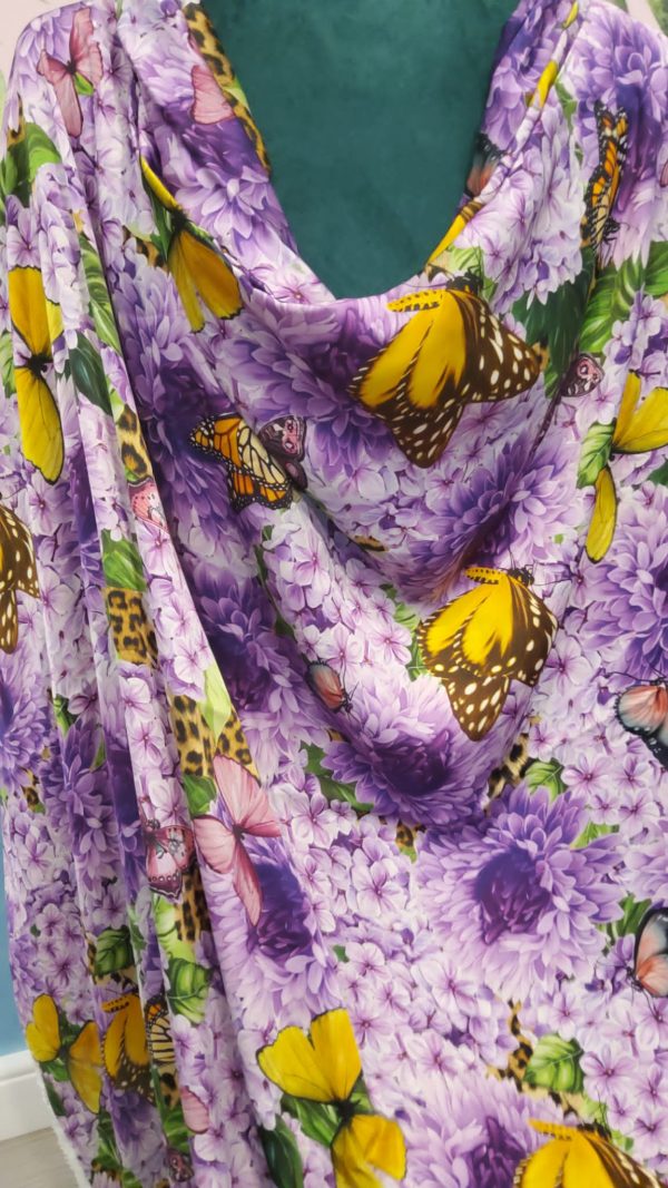 Alta Moda with digital inkjet with butterflies and flowers pattern Fabric
