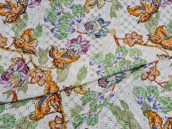 Zimmermann Cotton eyelets embroidered inkjet fabric from fashion week
