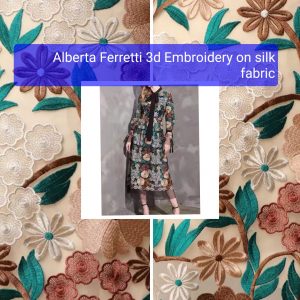 Alberta Ferretti 3d embroidery on silk fabric