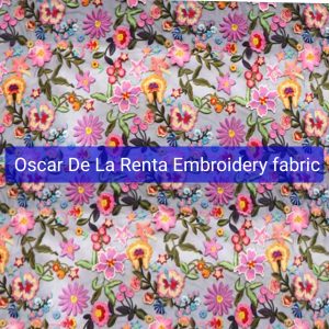 Oscar De La Renta cotton thread silk embroidered fabric