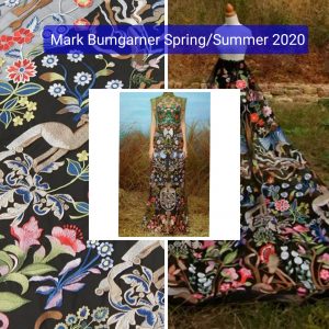 Mark Bumgarner Spring/Summer 2020 cotton embroidered silk fabric