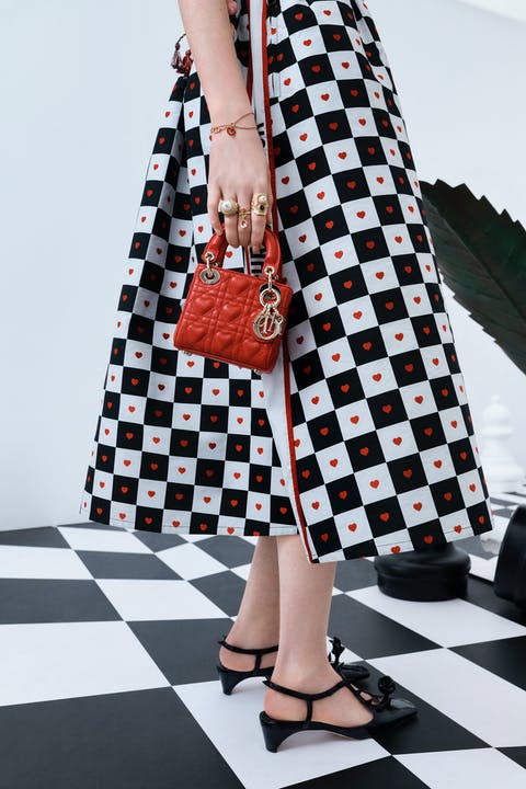 Dior amour jacquard fabric chessboard with hearts