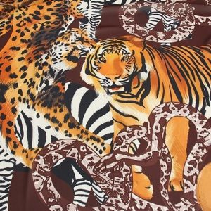 Dolce Gabbana Silk Fabric with tiger pattern
