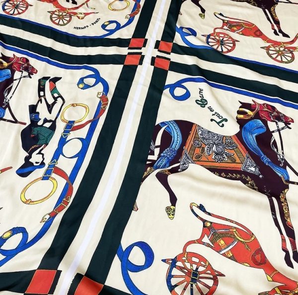 Horse print silk