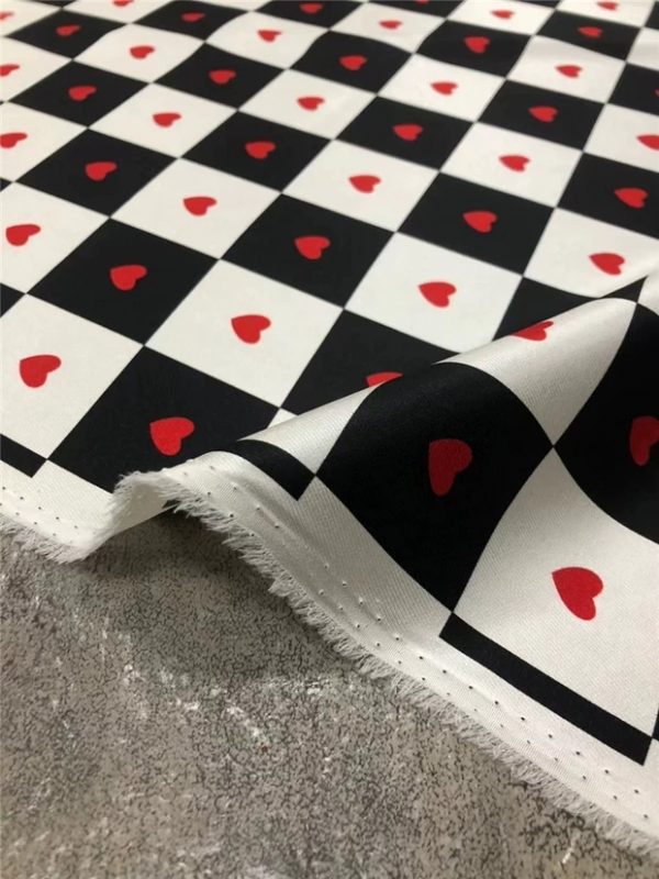 Dior amour Silk fabric chessboard with hearts