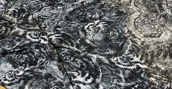 Versace Atelier Tiger print fabric velvet, devore Silk
