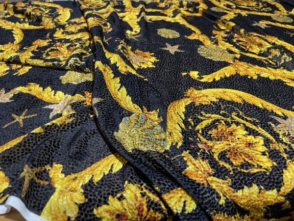 Versace fabric Devore on silk Sea Collection