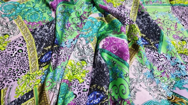 Versace Baroque silk fabric in Classic Colours