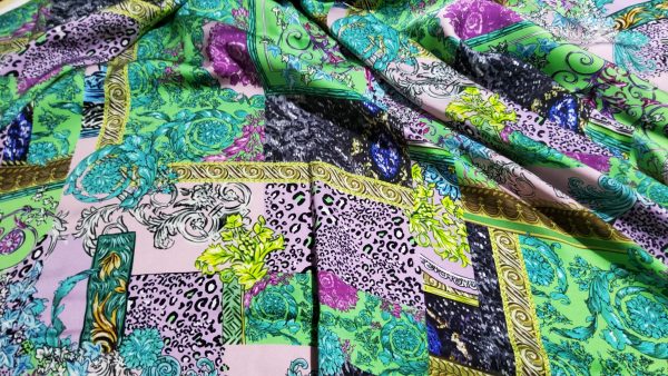 Versace Baroque silk fabric in Classic Colours