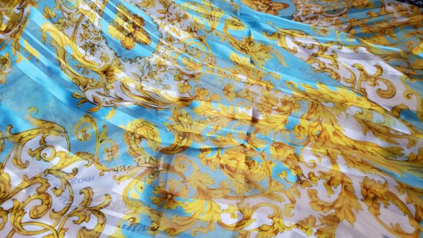 Versace Silk Chiffon Sheer,very pleasant to the akin,perfect for tunic, kimono,kaftan,dress,skirt