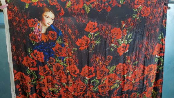 Designer Silk Fabric Alta Moda Sacred Pattern