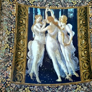 Sandro Botticelli "Three Graces" silk crepe fabric